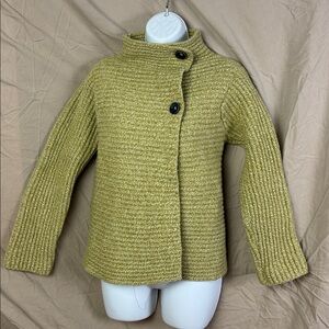 Fisherman Out of Ireland wool and cashmere two button ribbed cardigan size m